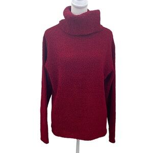 Coldwater Creek Cozy Red Turtleneck Cowl Neck. Sweater. Size M.
